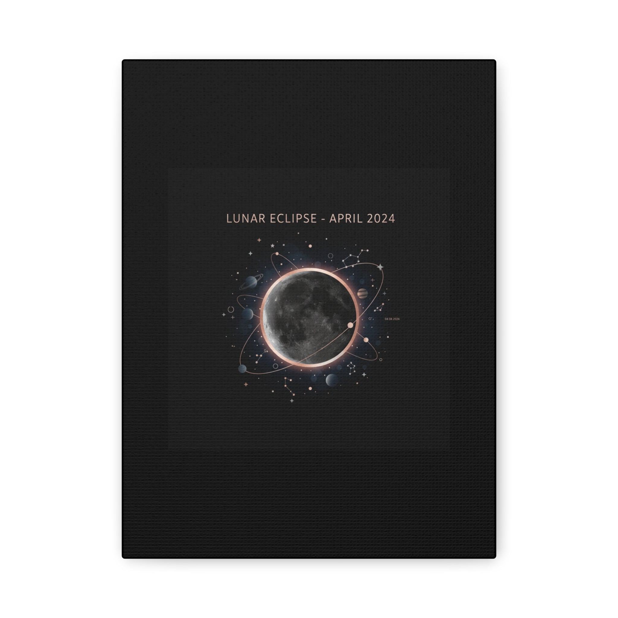 Lunar Eclipse April 2024 Canvas | eclipse decor, star map poster