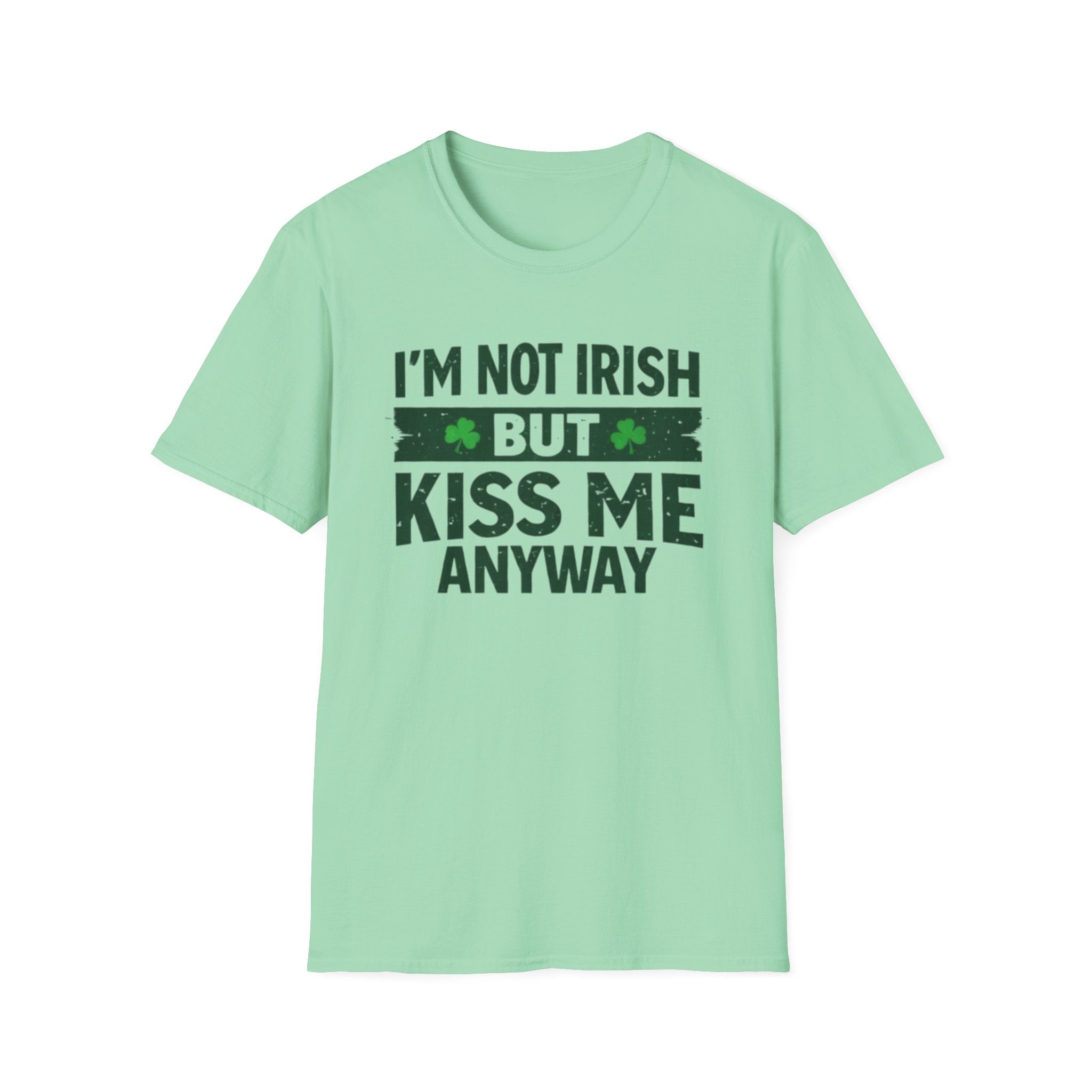 St. Patrick's Day T-Shirt — "I'm Not Irish But Kiss Me Anyway" — Funny Shamrock Graphic Tee