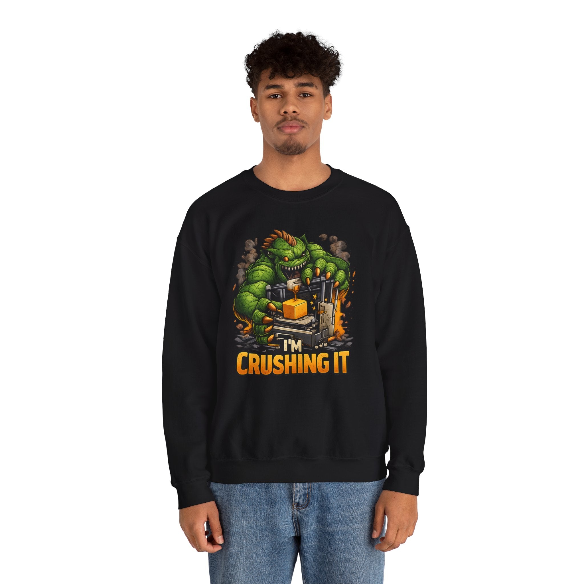3D Printer Monster Crushing It sweatshirt | I'm Crushing It 3D Printing Crewneck