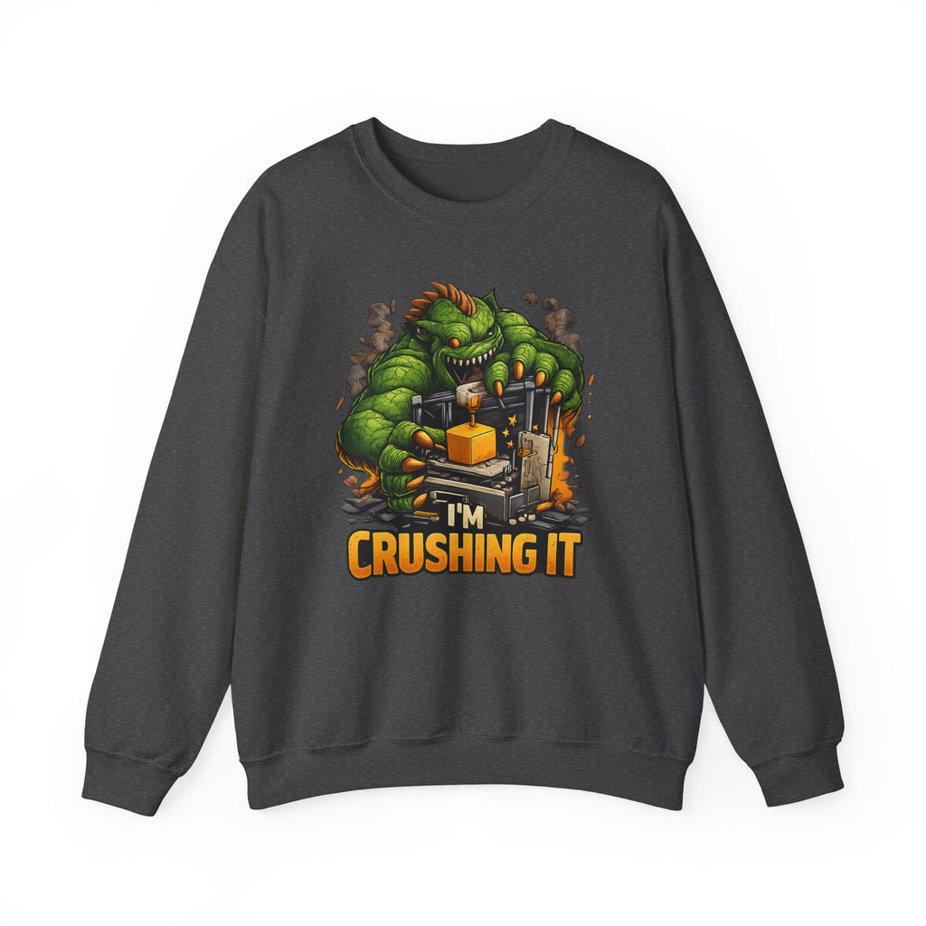 3D Printer Monster Crushing It sweatshirt | I'm Crushing It 3D Printing Crewneck