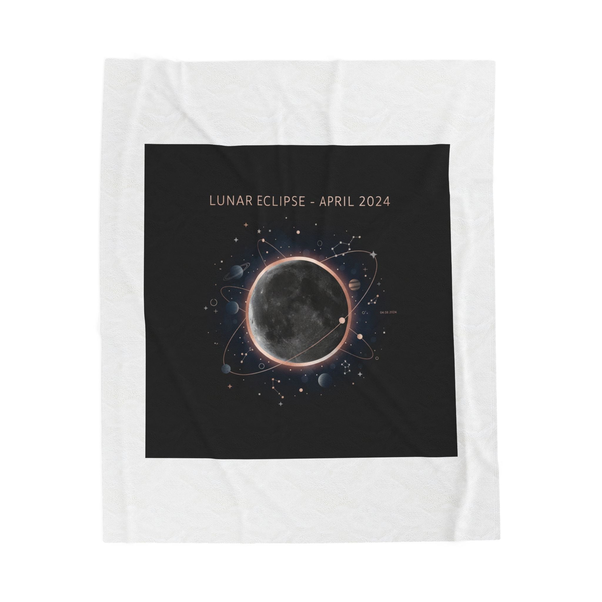 Lunar Eclipse April 2024 Velveteen Blanket | celestial, star map