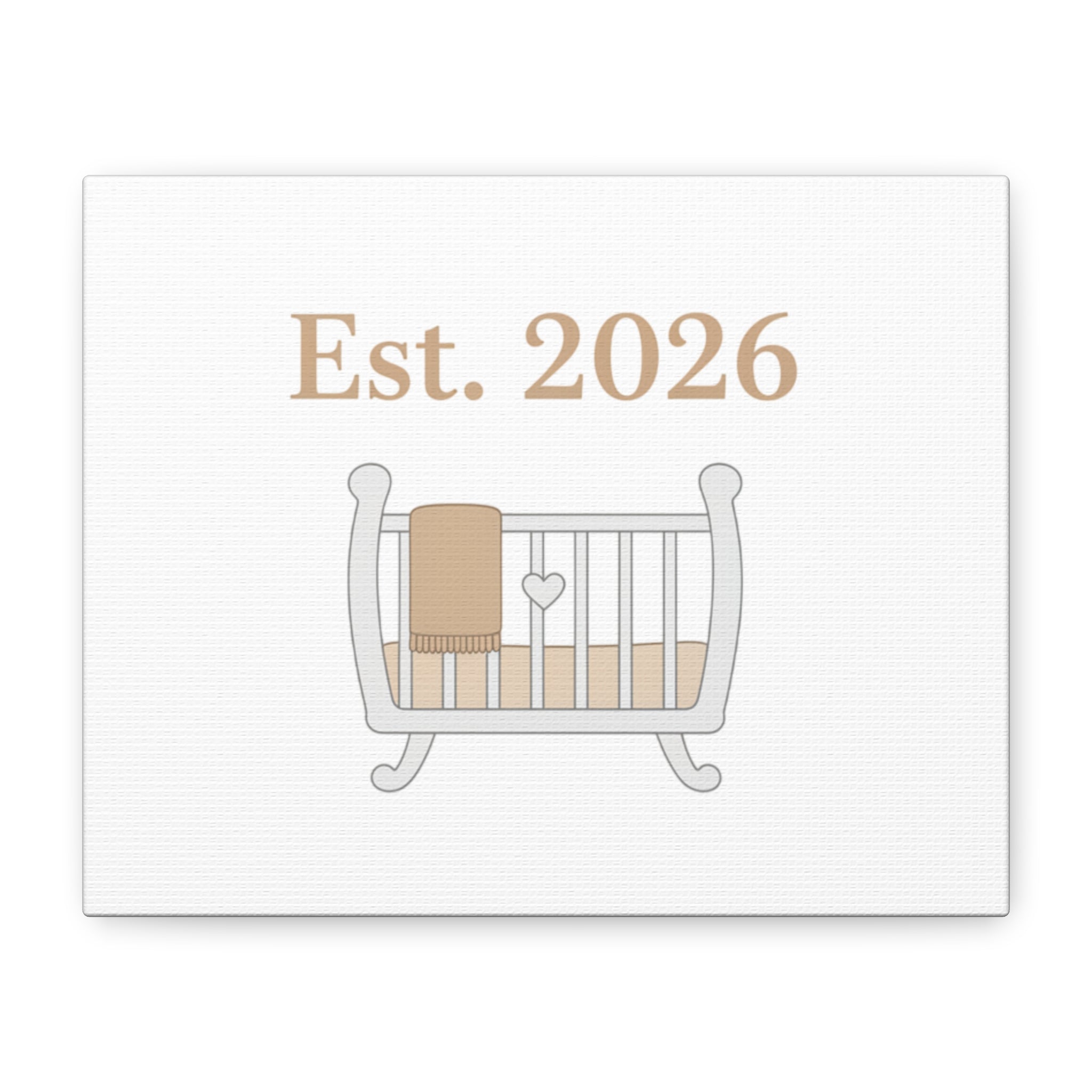 Est. 2026 Crib Canvas | Nursery Wall Art, New Parent Keepsake