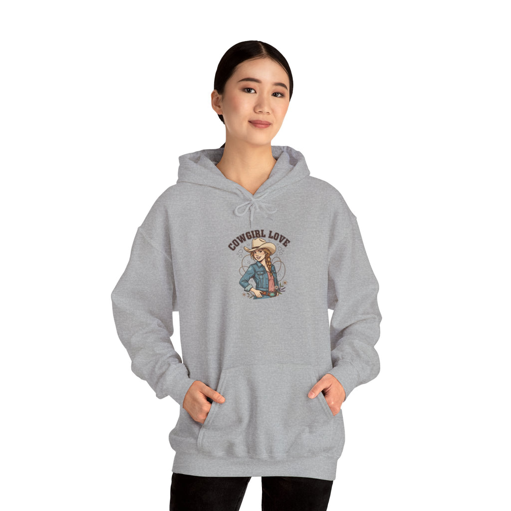 Cowgirl Love Hoodie | Western Valentine, boot heart bandana design