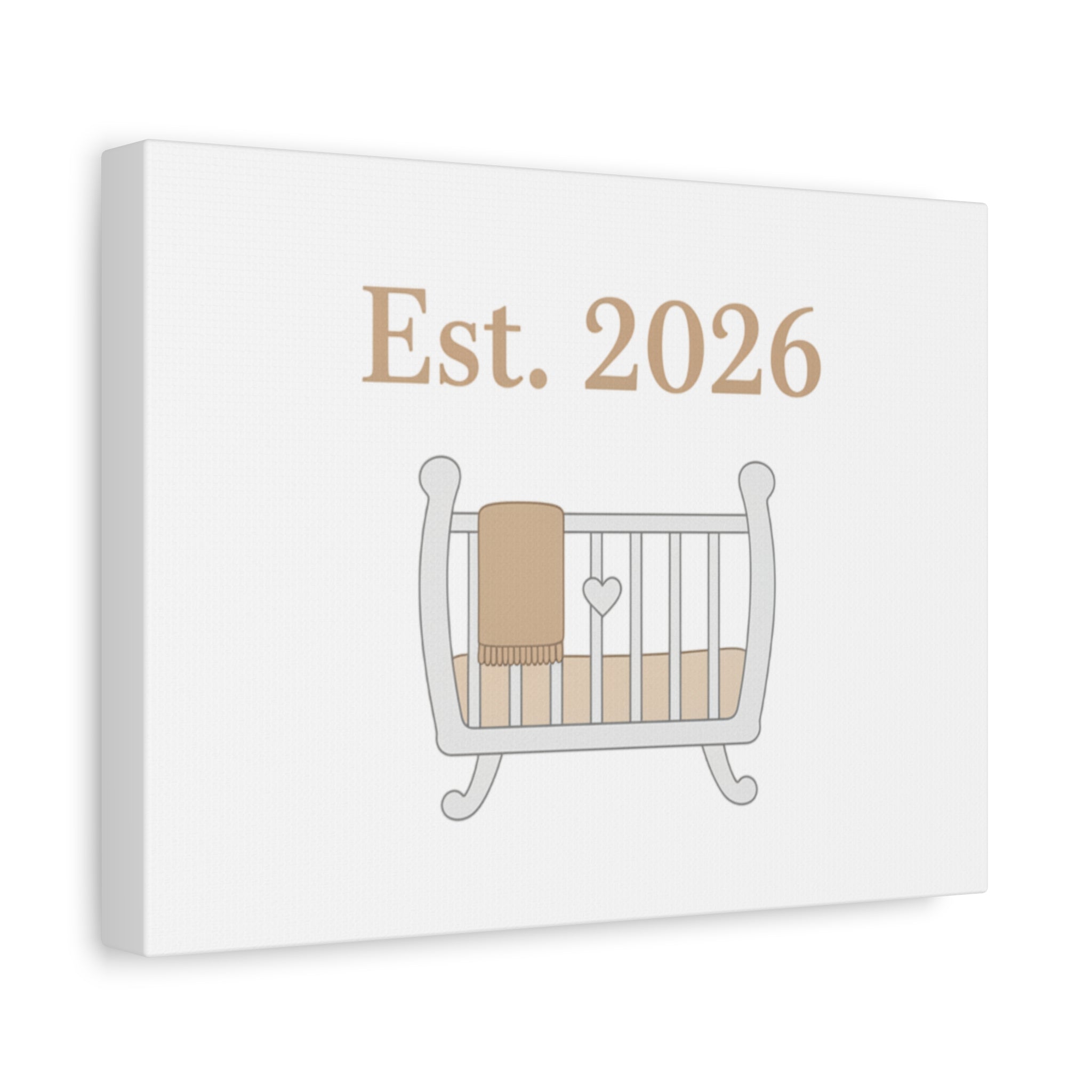 Est. 2026 Crib Canvas | Nursery Wall Art, New Parent Keepsake