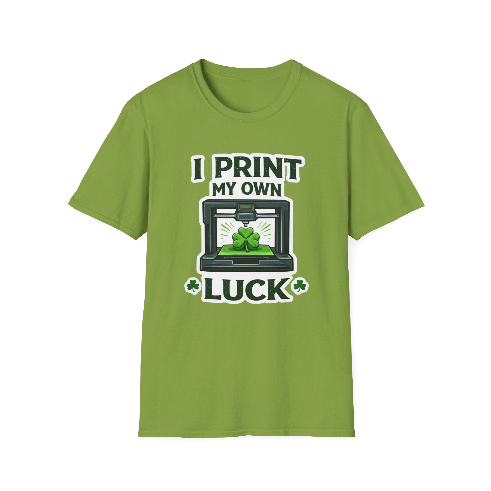 I Print My Own Luck St. Patrick's Day T-Shirt | Funny 3D Printing Maker Tee | Lucky Shamrock Graphic Shirt