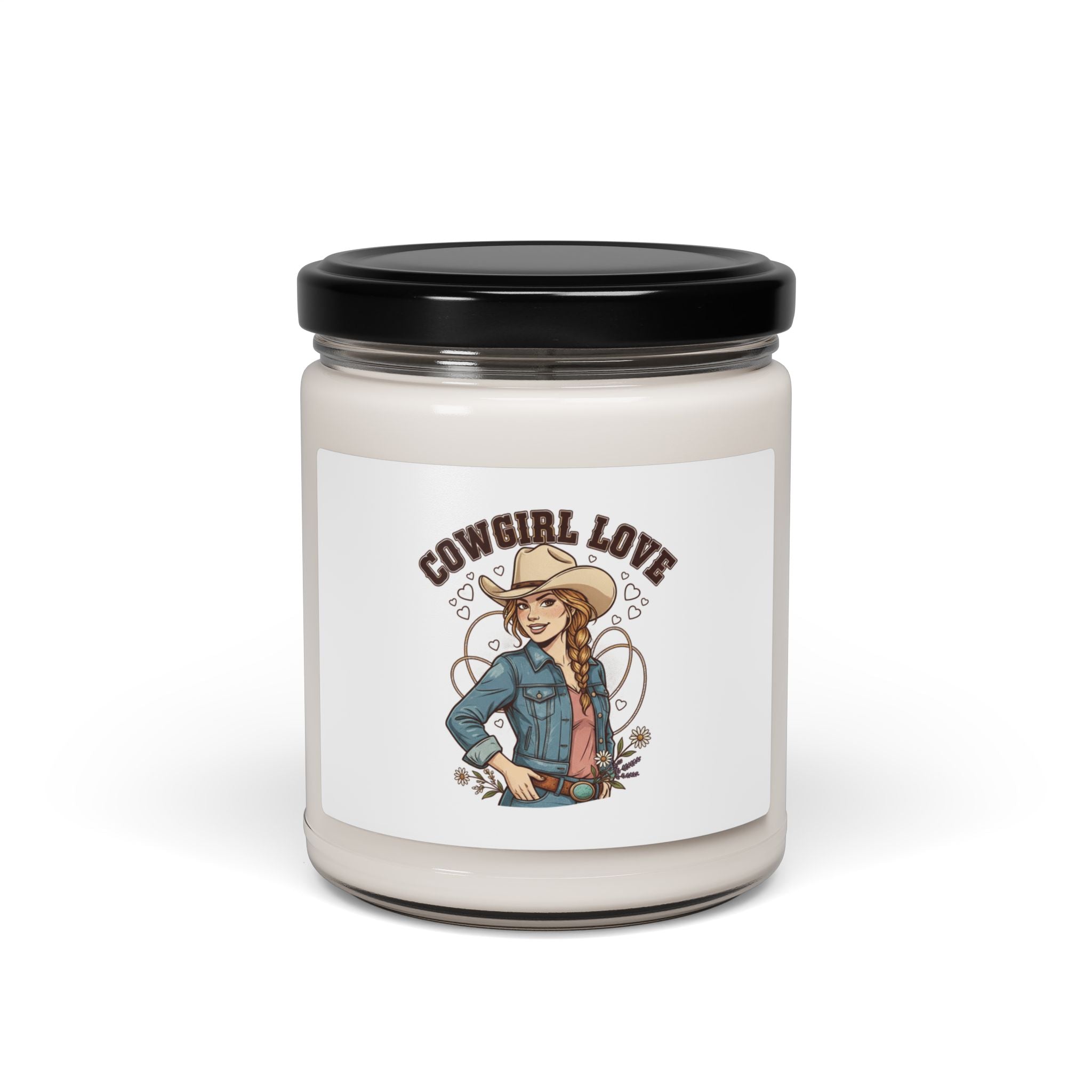 Cowgirl Love Soy Candle, Western Valentine | Dusty Rose Boot Heart