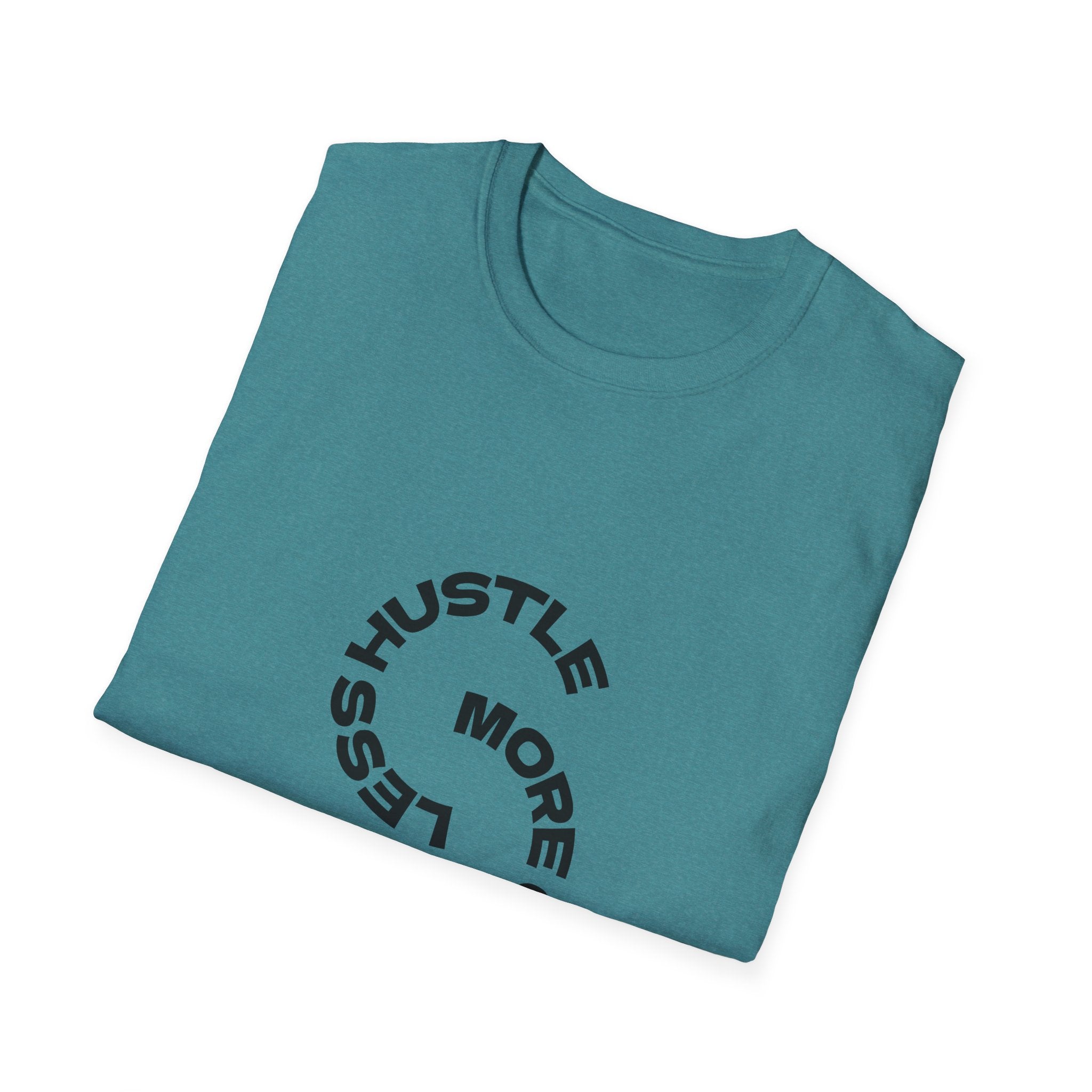 Hustle More Coffee Less tee | Minimal Spiral Coffee Graphic Shirt