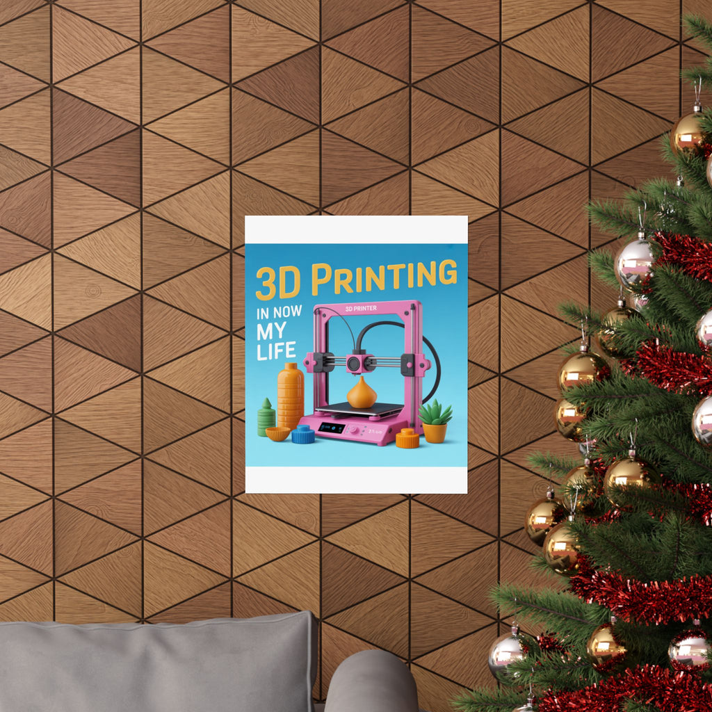 3D Printing Poster Matte Vertical Poster | 3D Printer Illustration, Tech Decor