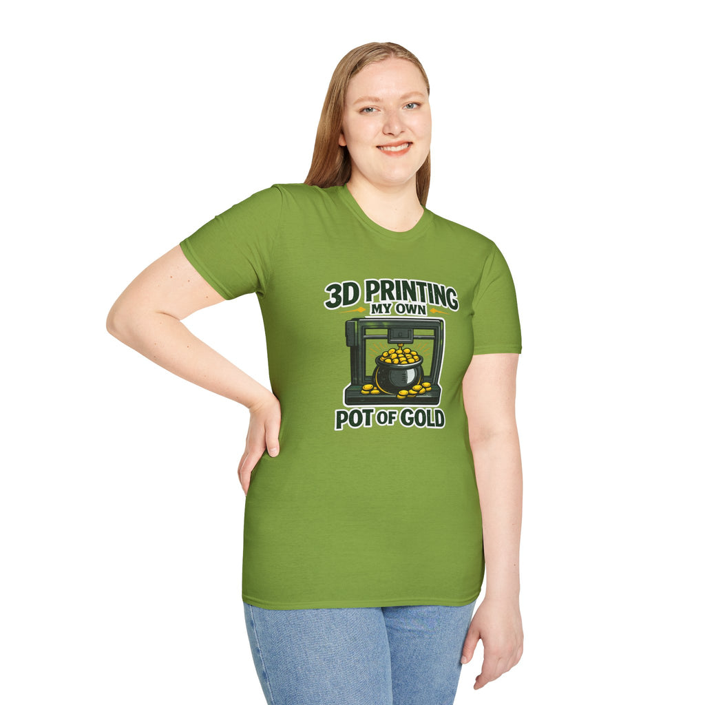3D Printing My Pot of Gold T-Shirt | Funny Maker St. Patrick’s Day Tee | 3D Printer Shamrock Graphic