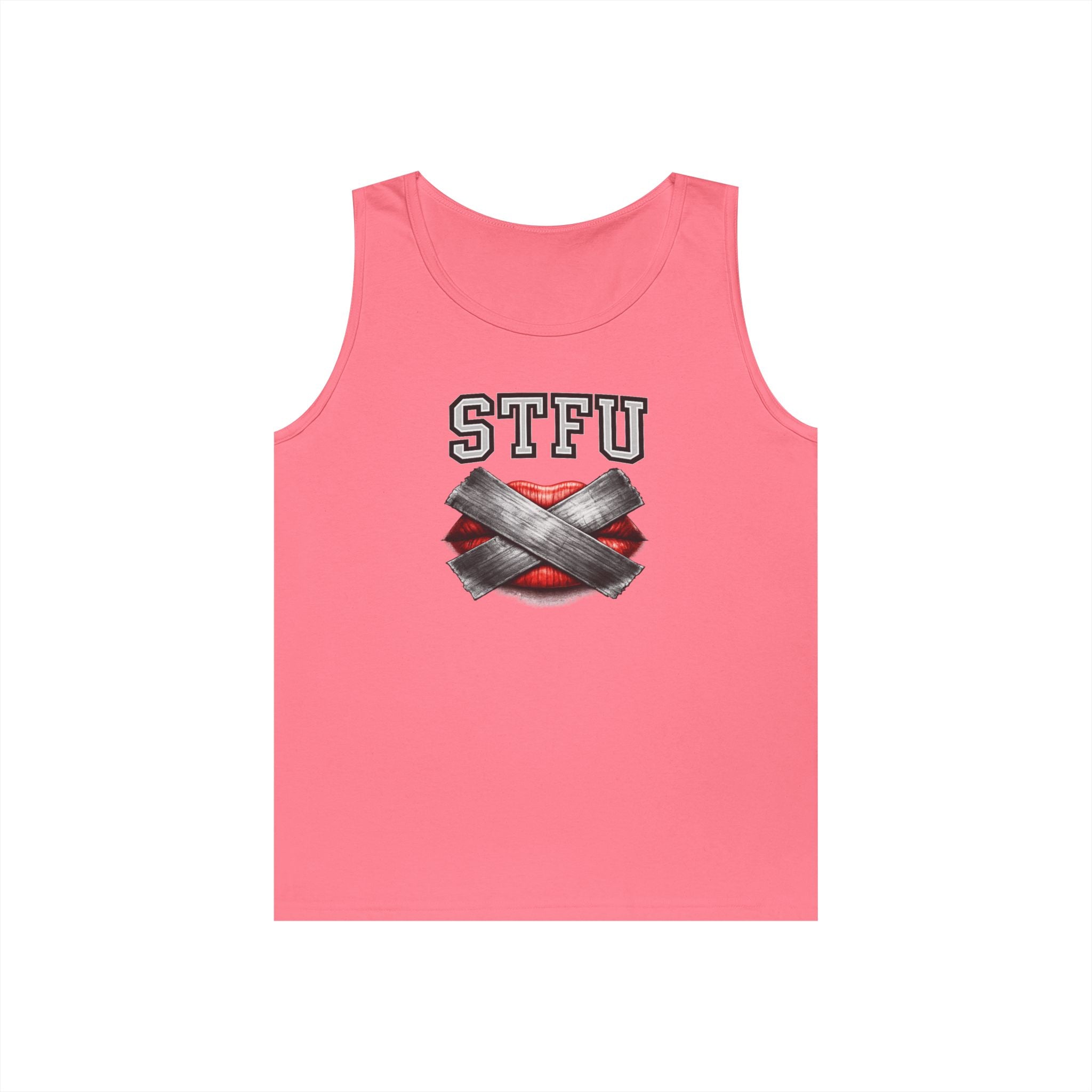STFU Tape Lips Tank Top | Funny Censored Graphic