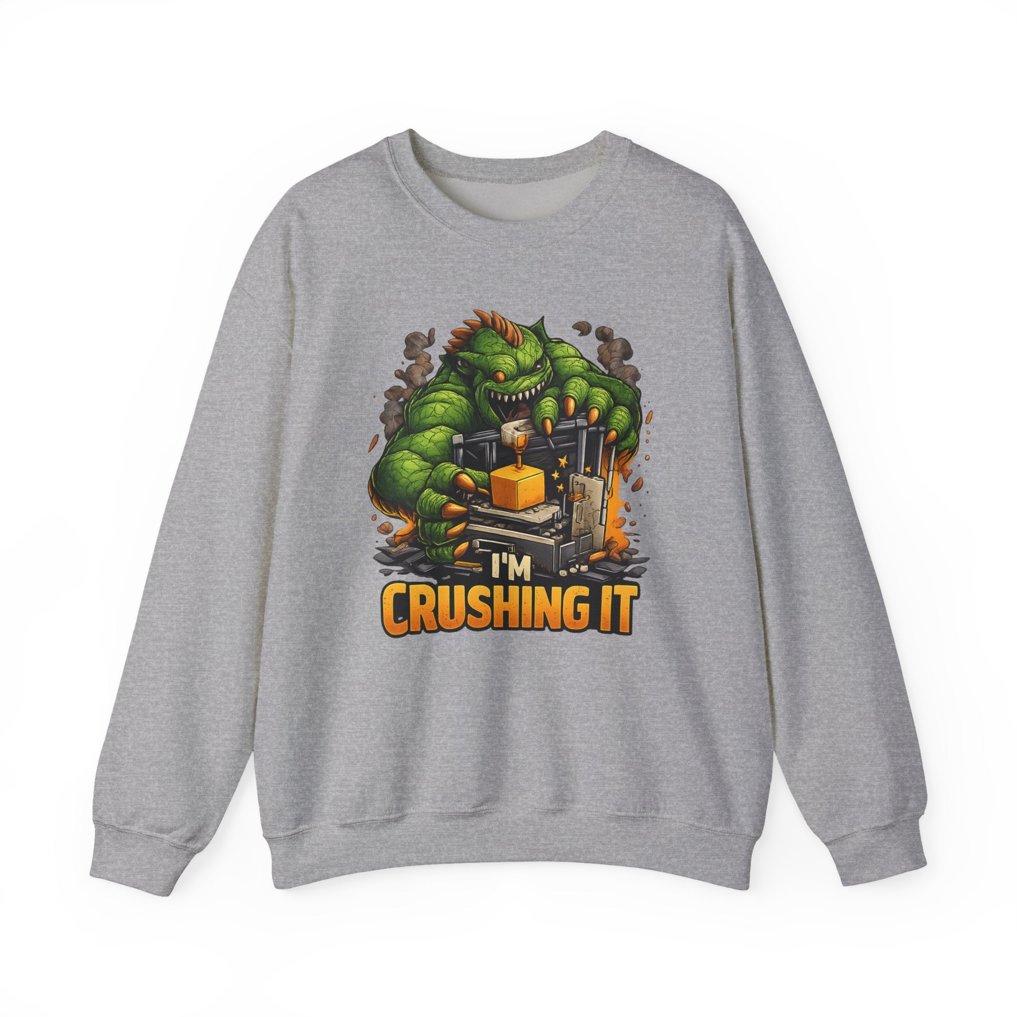 3D Printer Monster Crushing It sweatshirt | I'm Crushing It 3D Printing Crewneck