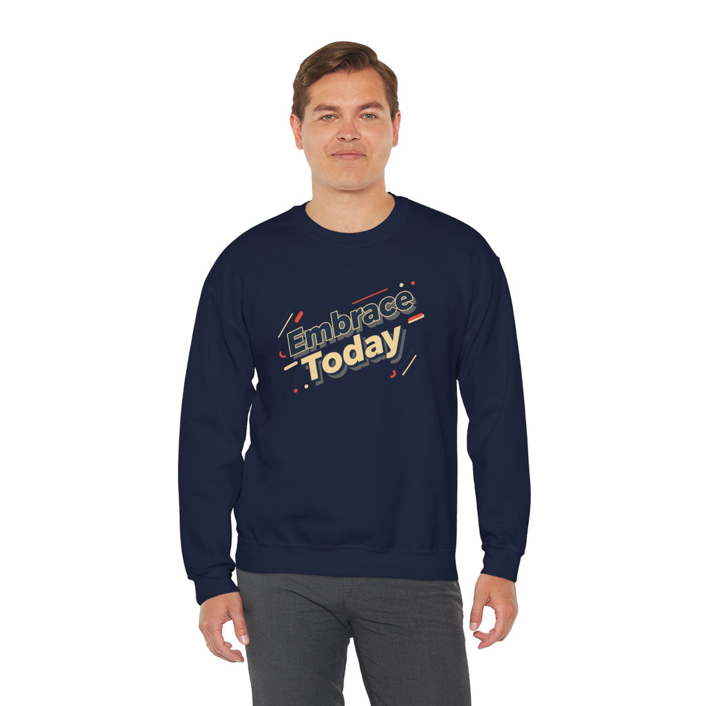 Embrace Today Sweatshirt | shadow typography shirt, 3D simple text