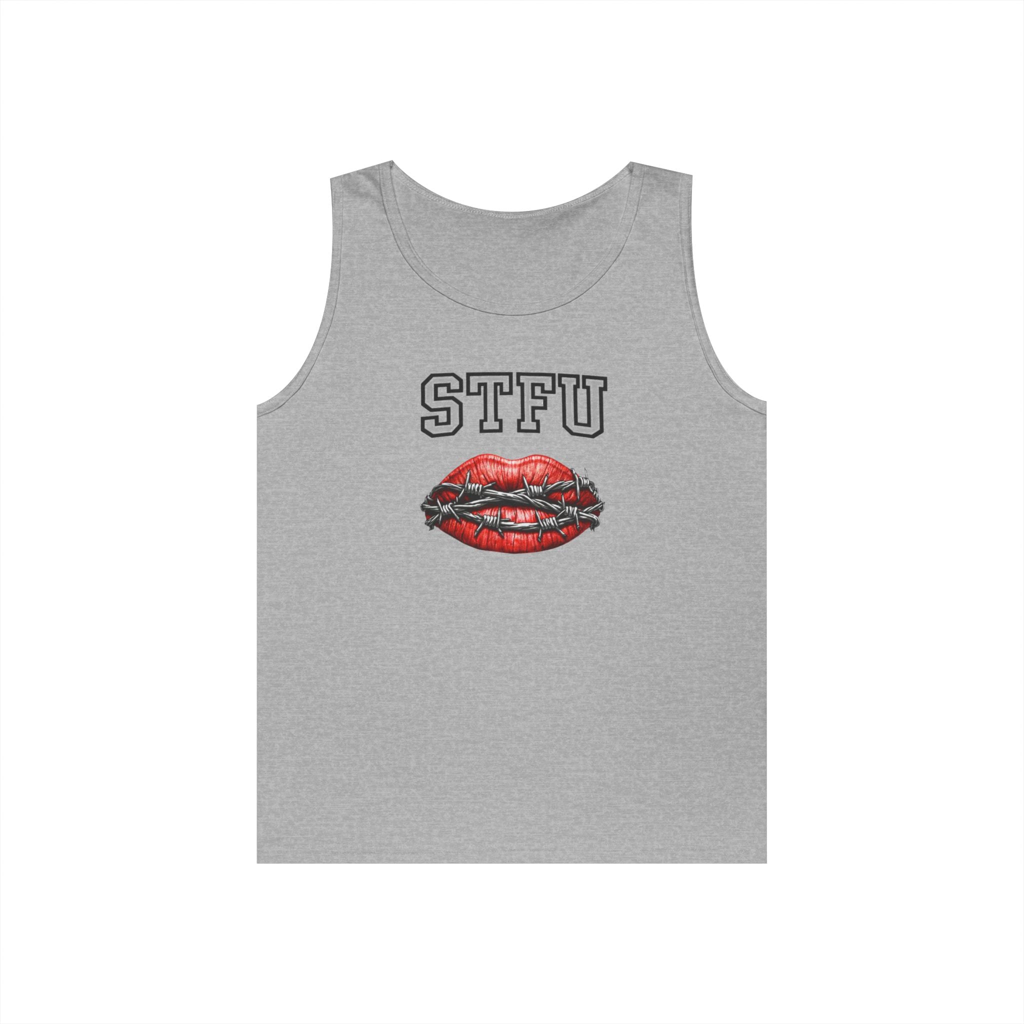 STFU Barbed Wire Lips Tank Top | Funny Censored Graphic