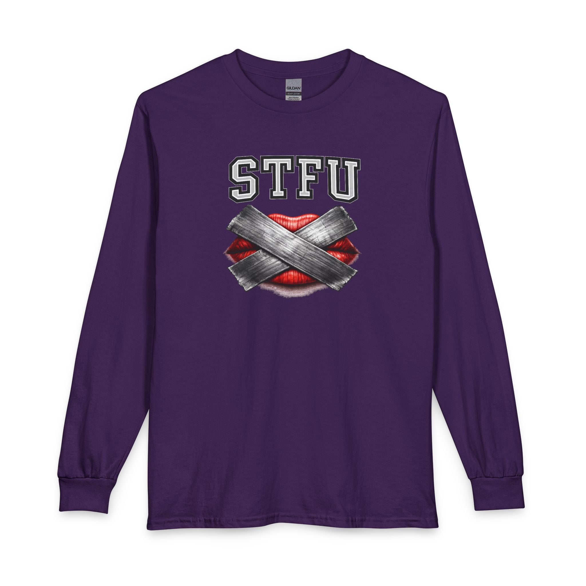 STFU Taped Lips Long Sleeve T-Shirt | Censored Graphic