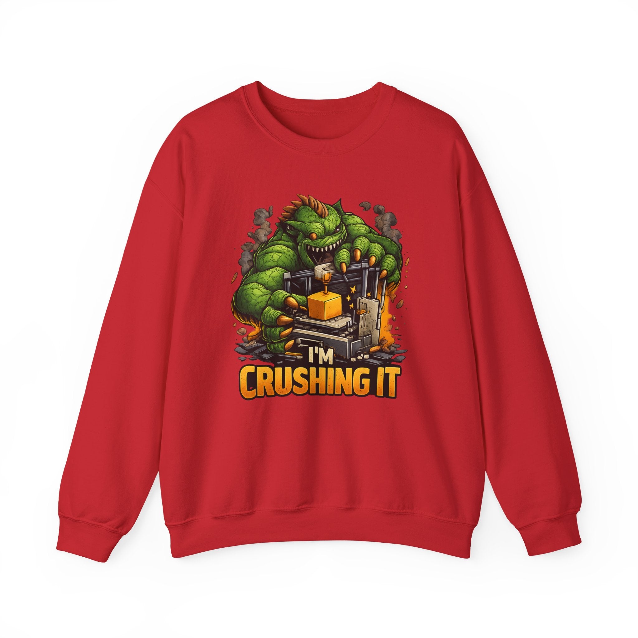 3D Printer Monster Crushing It sweatshirt | I'm Crushing It 3D Printing Crewneck