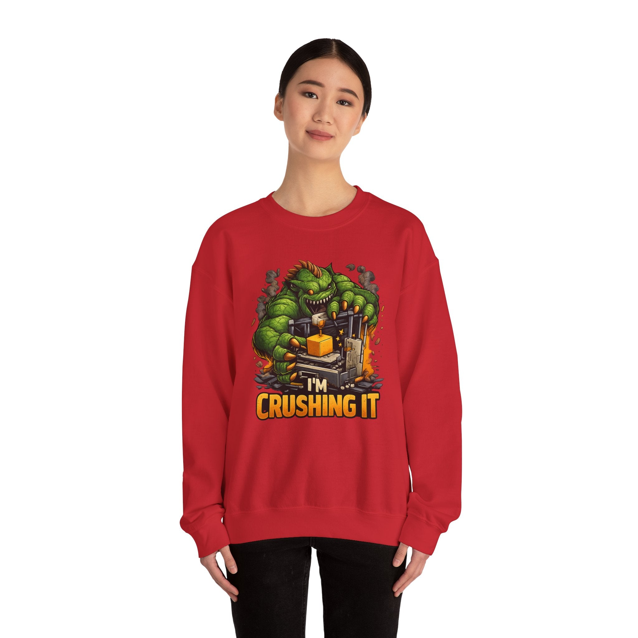 3D Printer Monster Crushing It sweatshirt | I'm Crushing It 3D Printing Crewneck