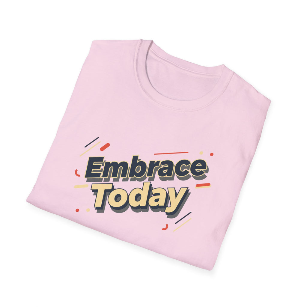 Embrace Today Tee | shadow typography shirt, 3D simple text