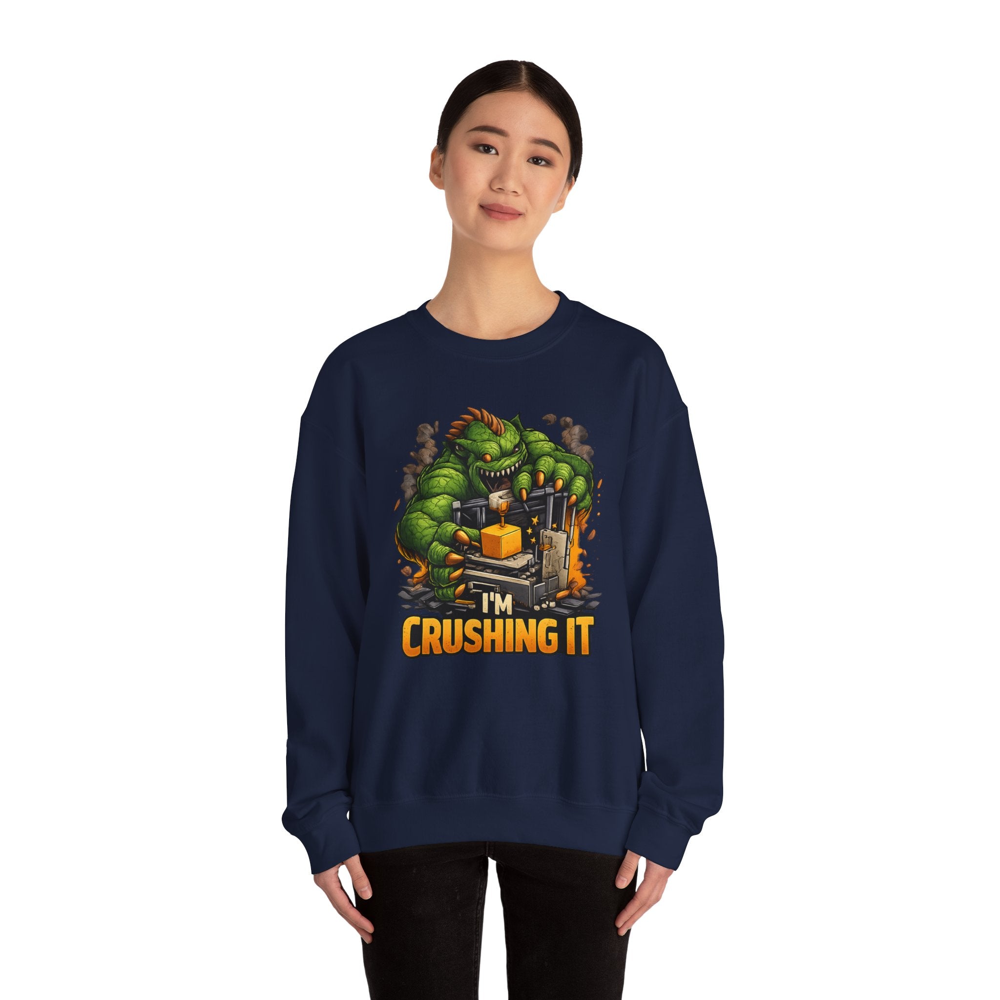 3D Printer Monster Crushing It sweatshirt | I'm Crushing It 3D Printing Crewneck