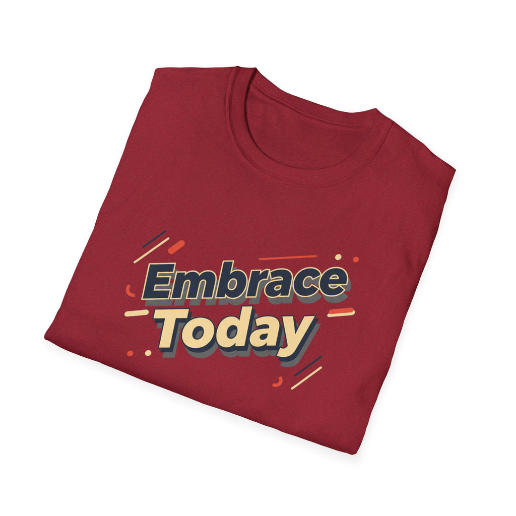 Embrace Today Tee | shadow typography shirt, 3D simple text