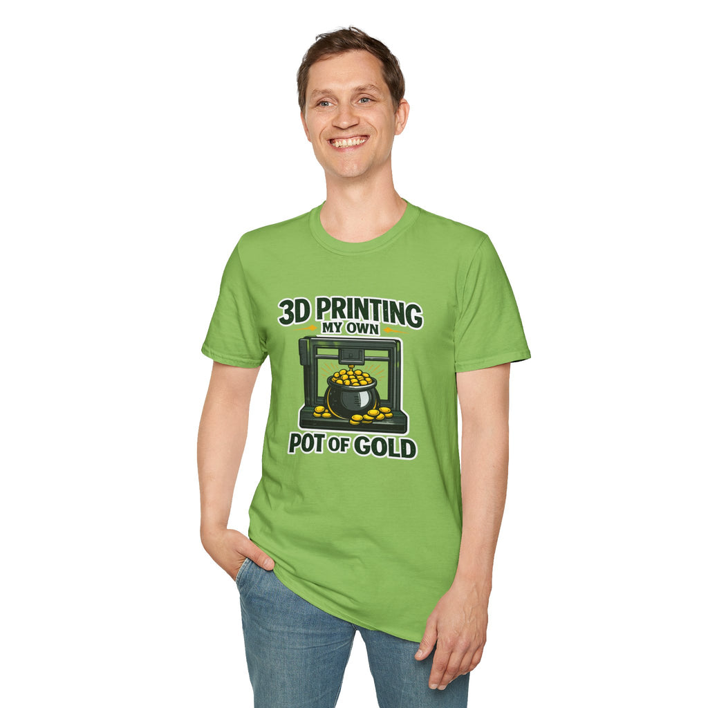3D Printing My Pot of Gold T-Shirt | Funny Maker St. Patrick’s Day Tee | 3D Printer Shamrock Graphic