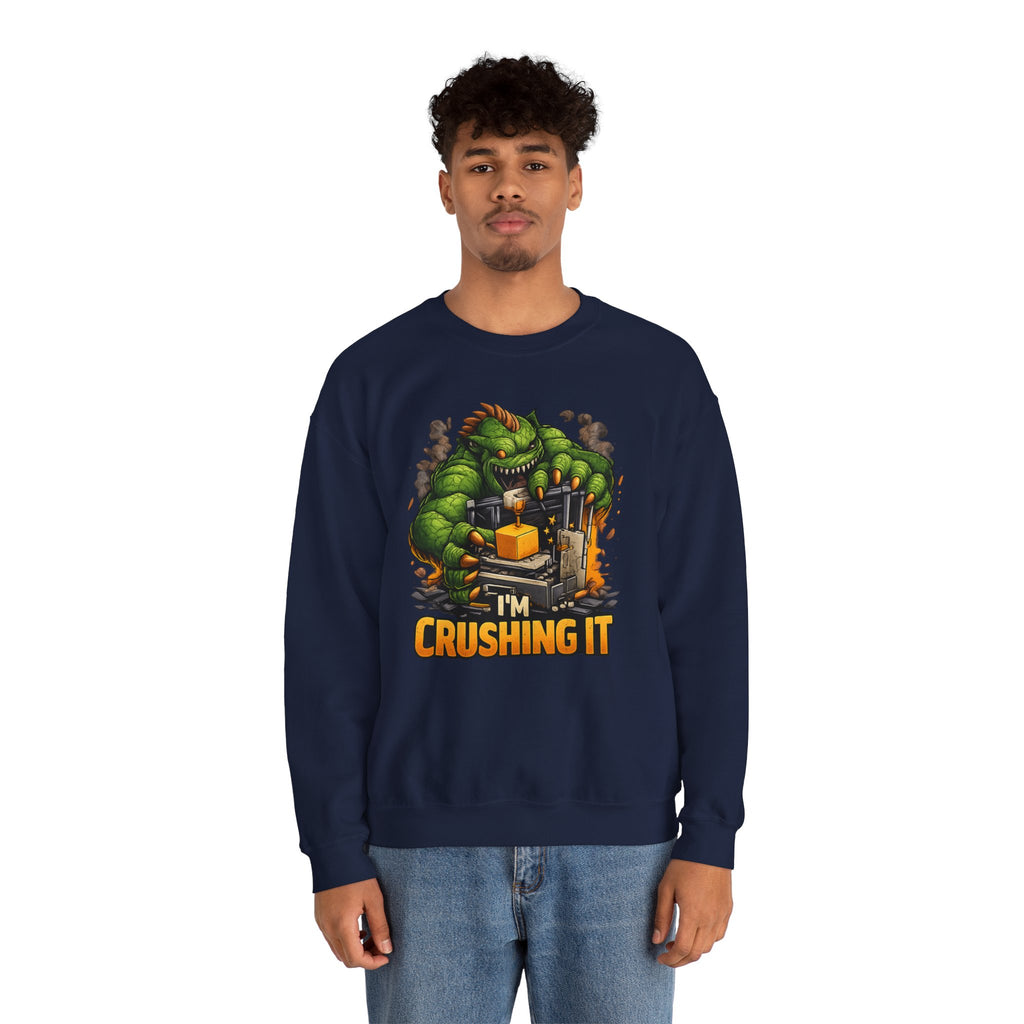 3D Printer Monster Crushing It sweatshirt | I'm Crushing It 3D Printing Crewneck