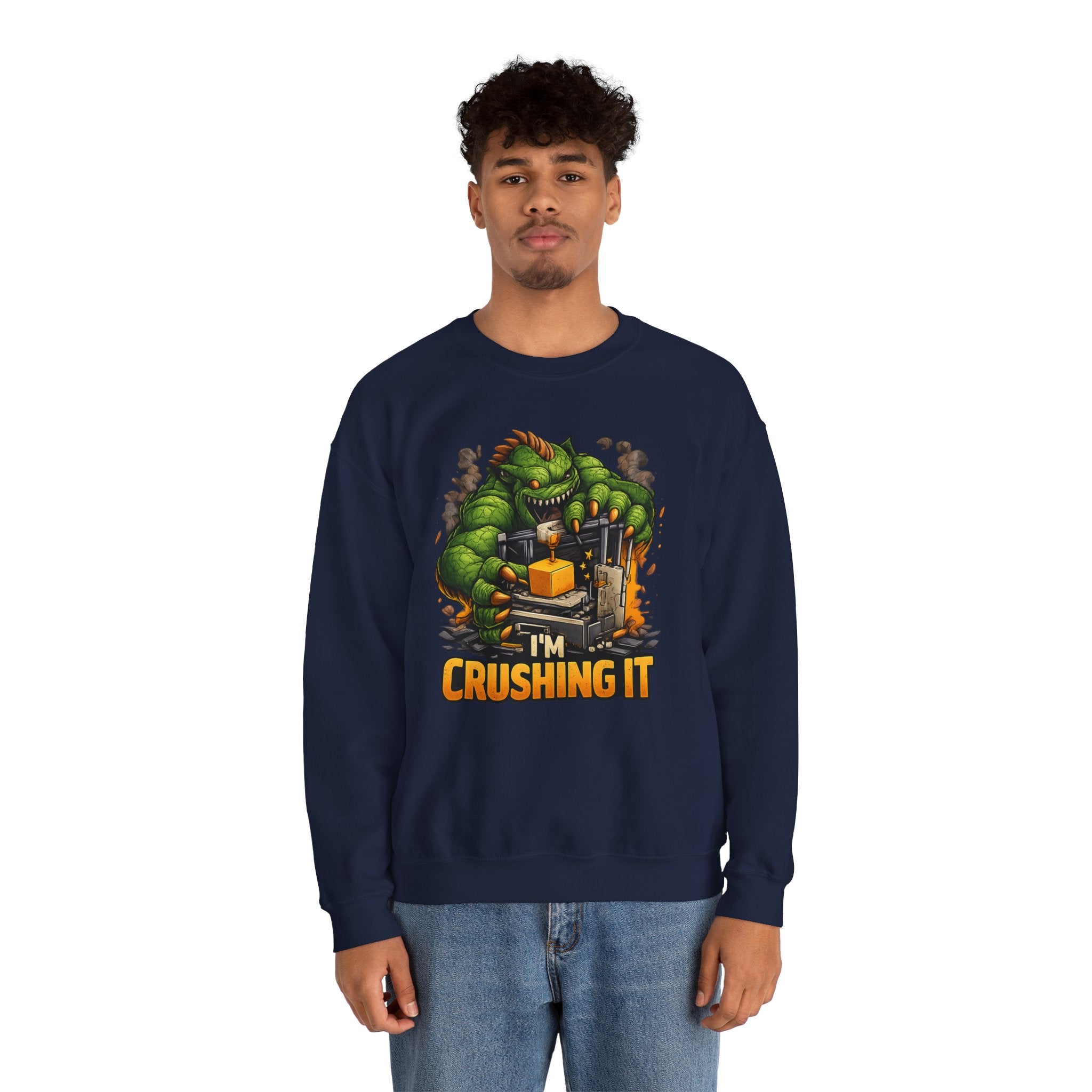 3D Printer Monster Crushing It sweatshirt | I'm Crushing It 3D Printing Crewneck