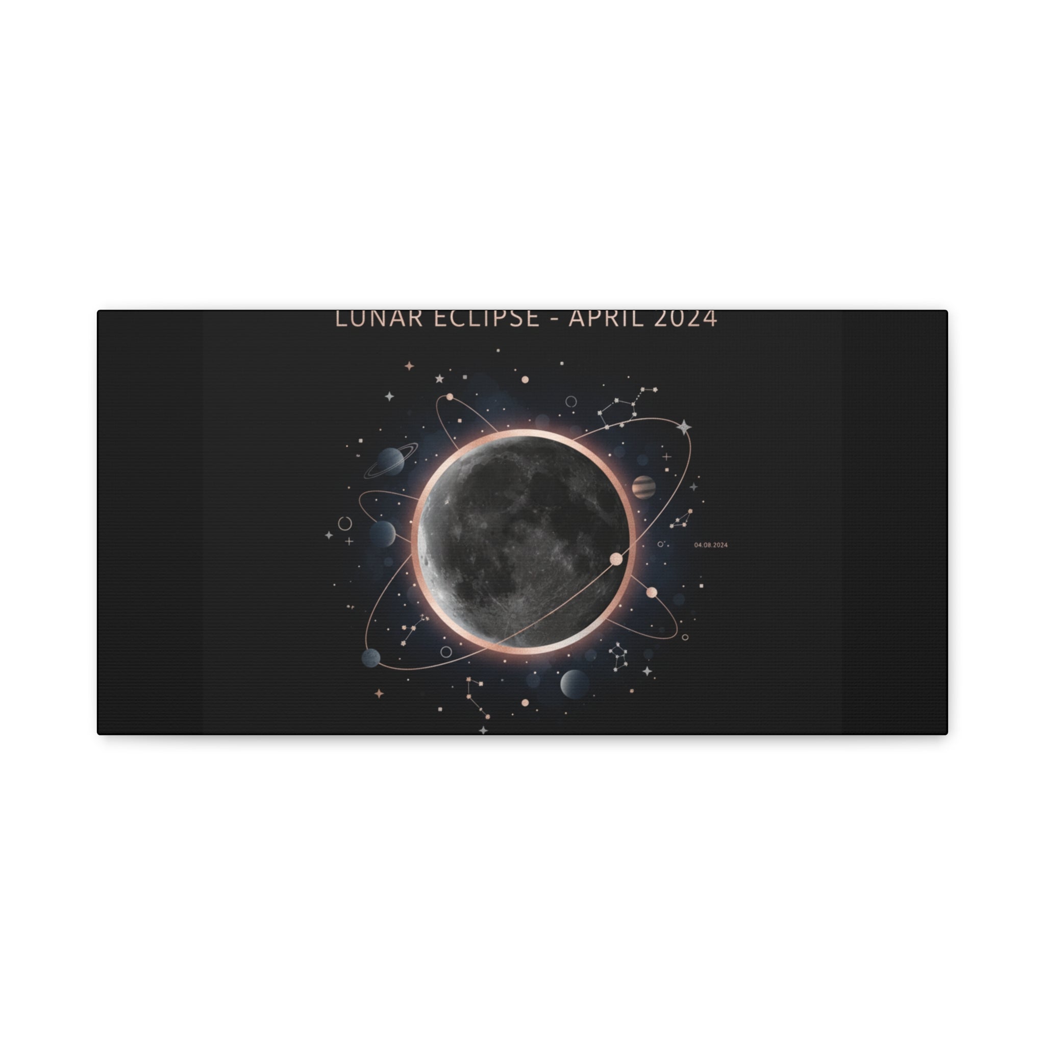 Lunar Eclipse April 2024 Canvas | eclipse decor, star map poster