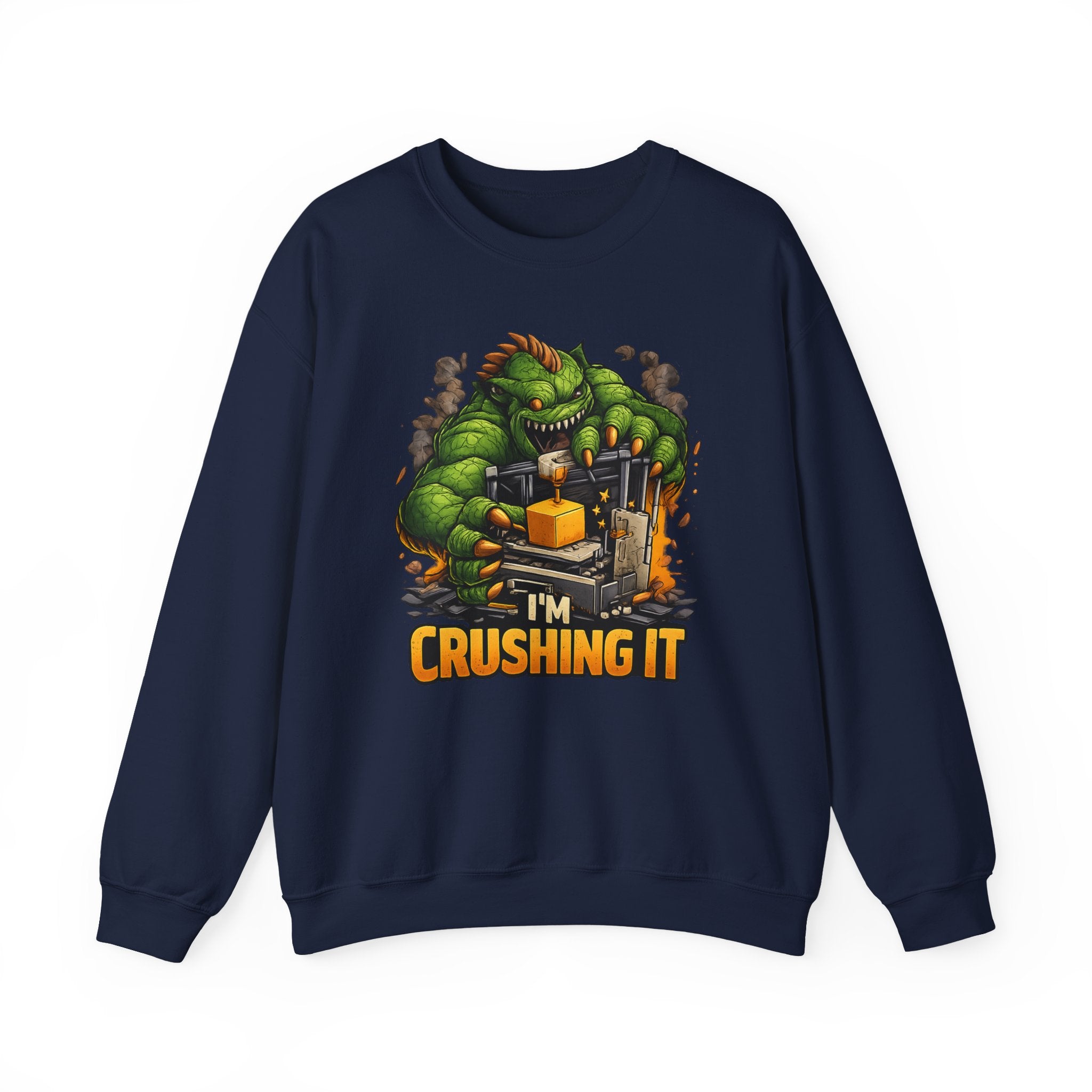 3D Printer Monster Crushing It sweatshirt | I'm Crushing It 3D Printing Crewneck