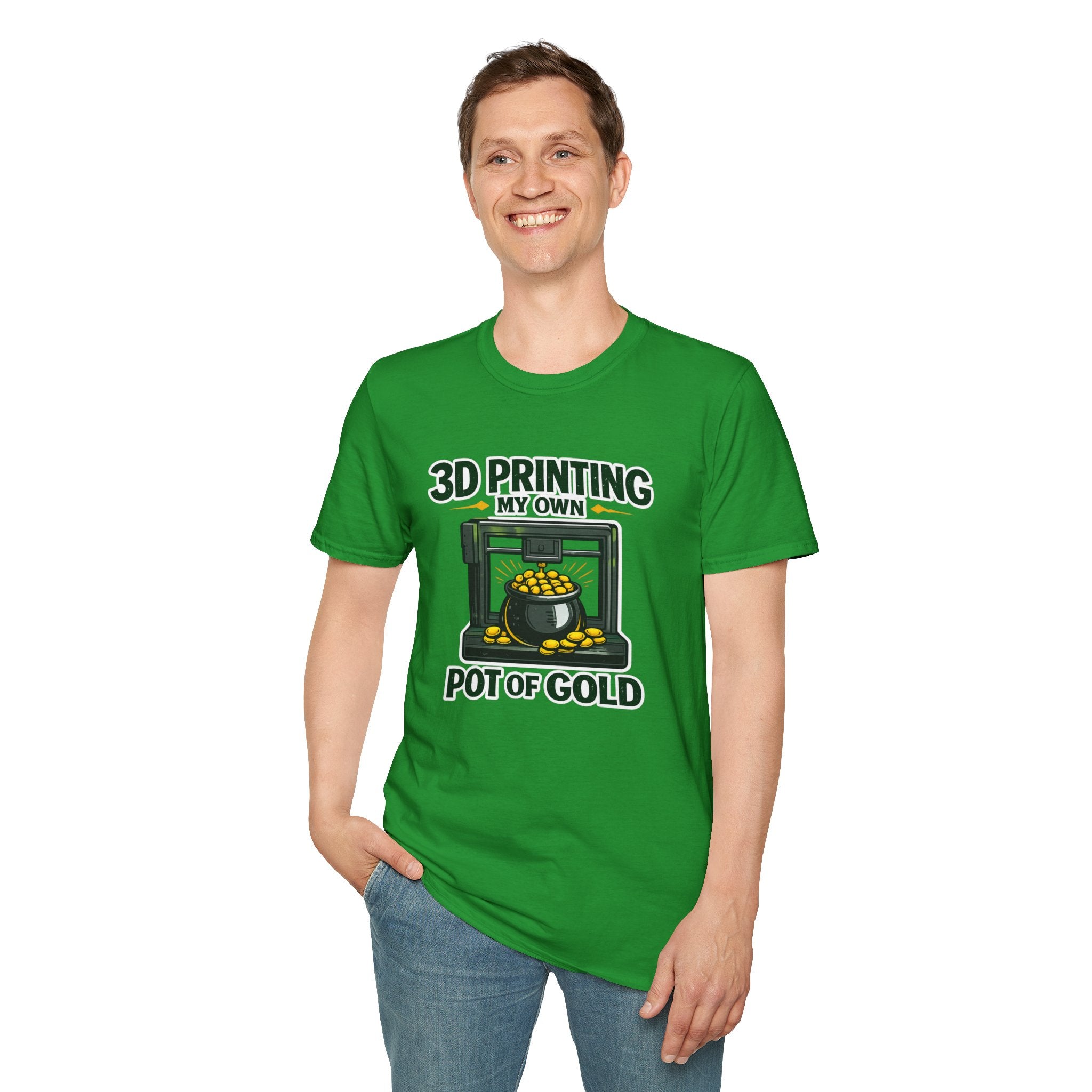 3D Printing My Pot of Gold T-Shirt | Funny Maker St. Patrick’s Day Tee | 3D Printer Shamrock Graphic