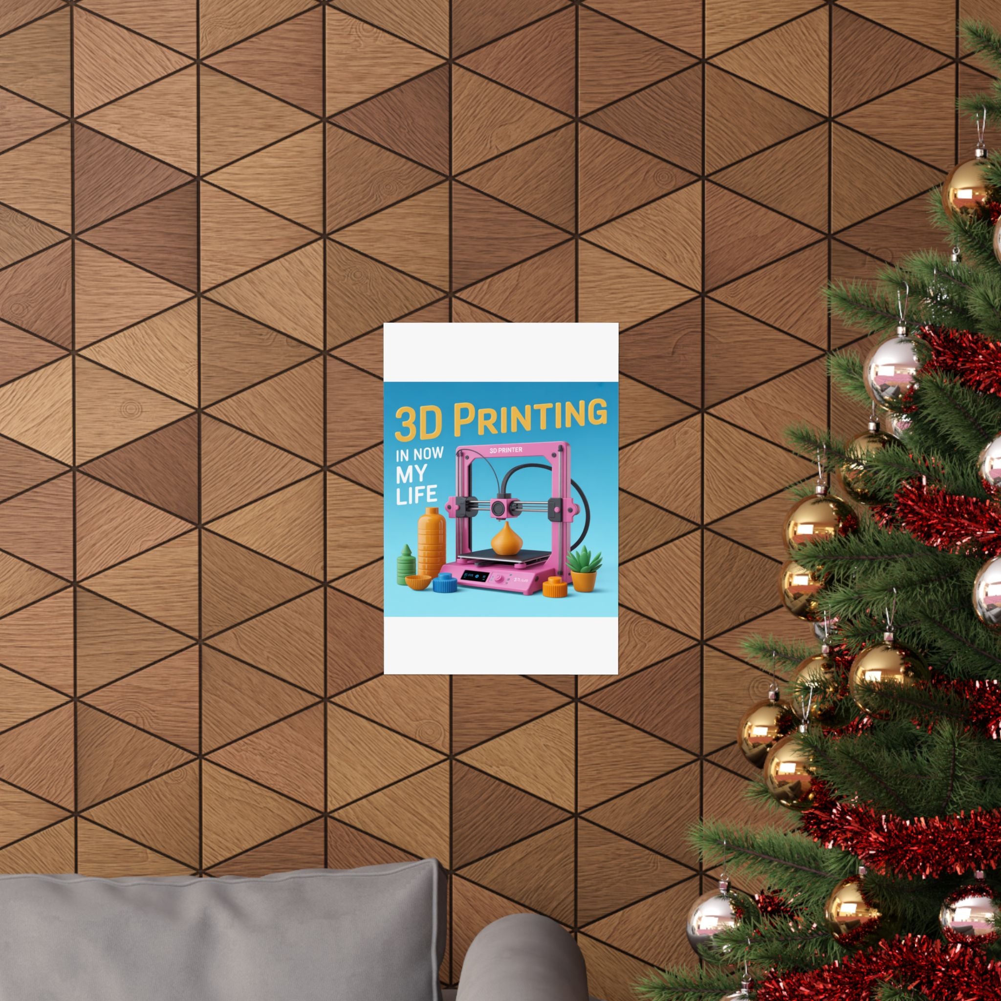 3D Printing Poster Matte Vertical Poster | 3D Printer Illustration, Tech Decor