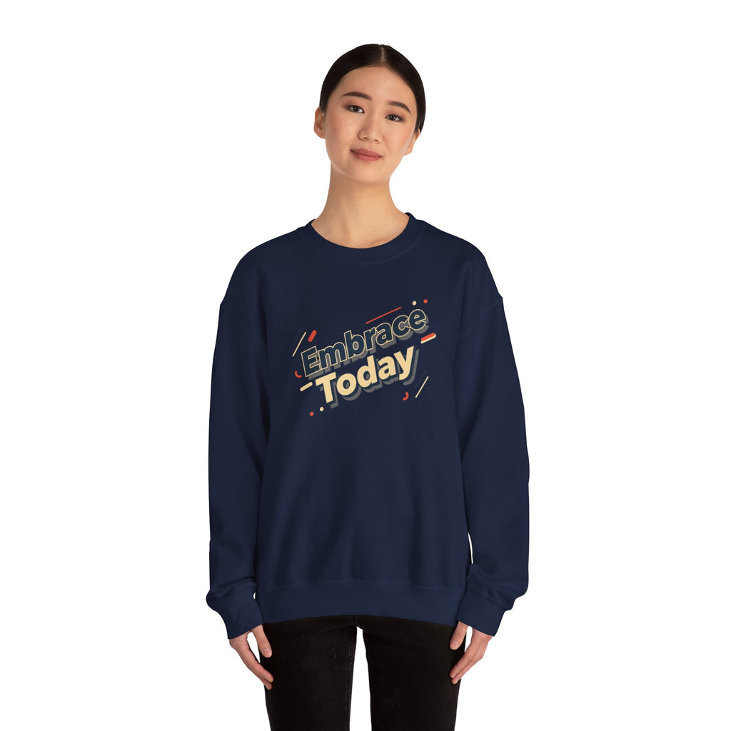 Embrace Today Sweatshirt | shadow typography shirt, 3D simple text