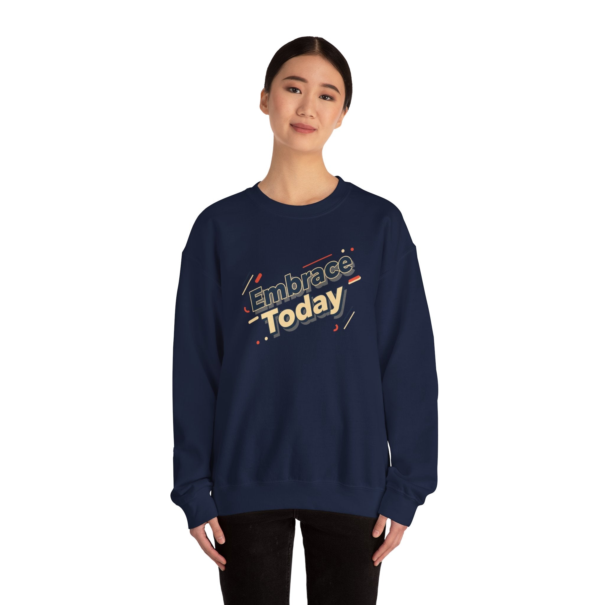 Embrace Today Sweatshirt | shadow typography shirt, 3D simple text