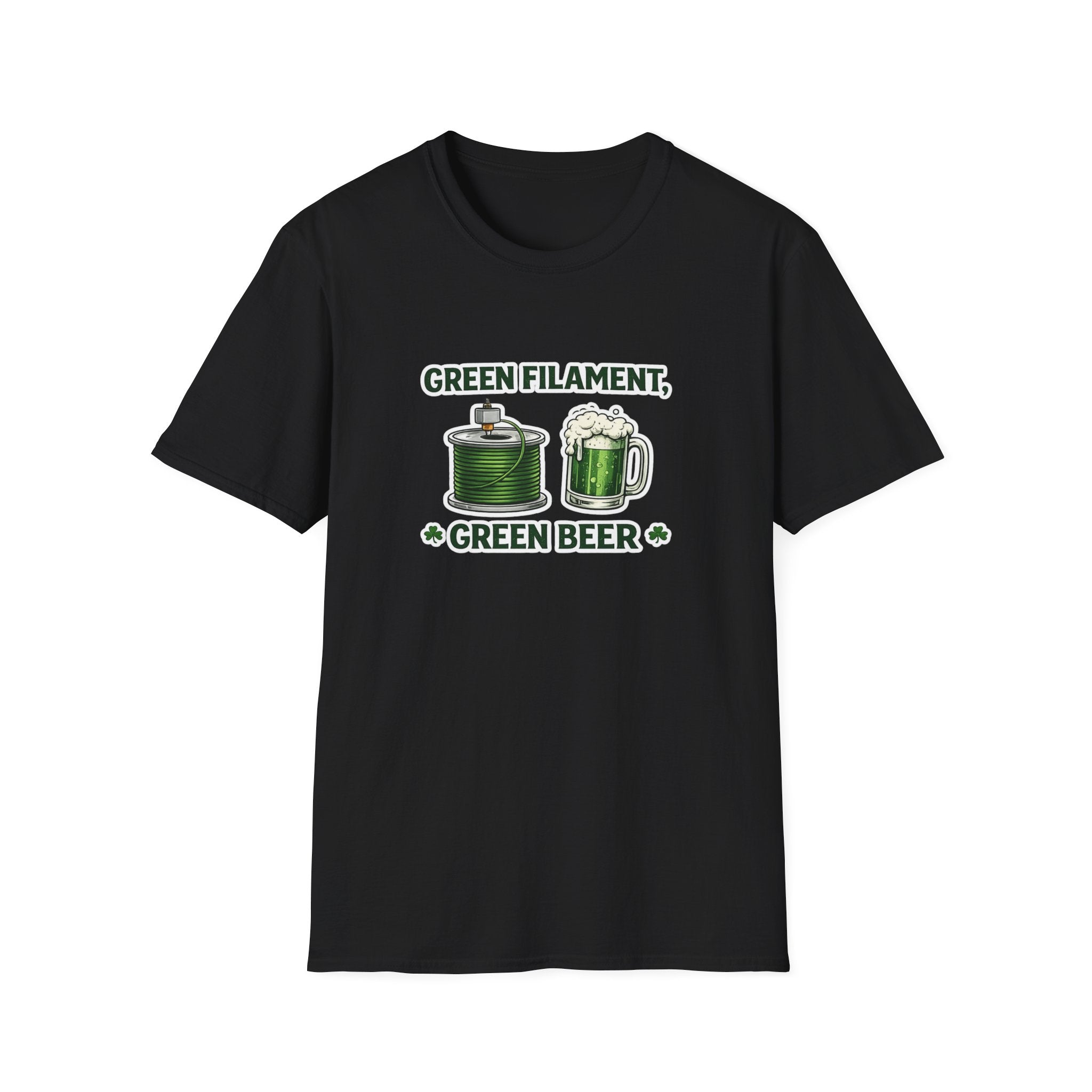 St. Patrick's Day 3D Printing T-Shirt - Green Filament & Green Beer - Funny Maker Holiday Tee