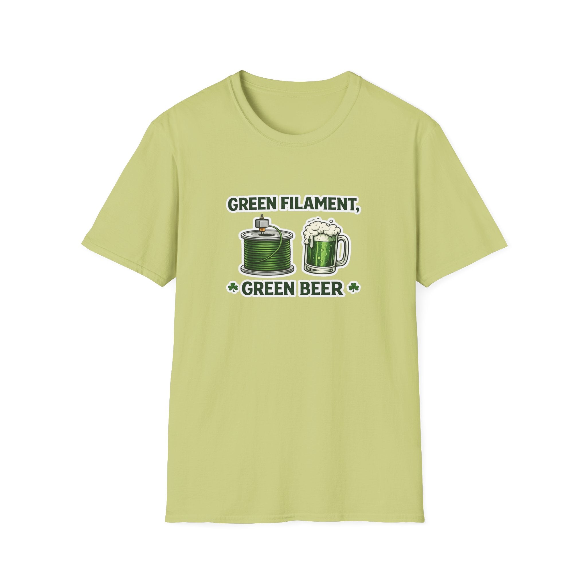 St. Patrick's Day 3D Printing T-Shirt - Green Filament & Green Beer - Funny Maker Holiday Tee