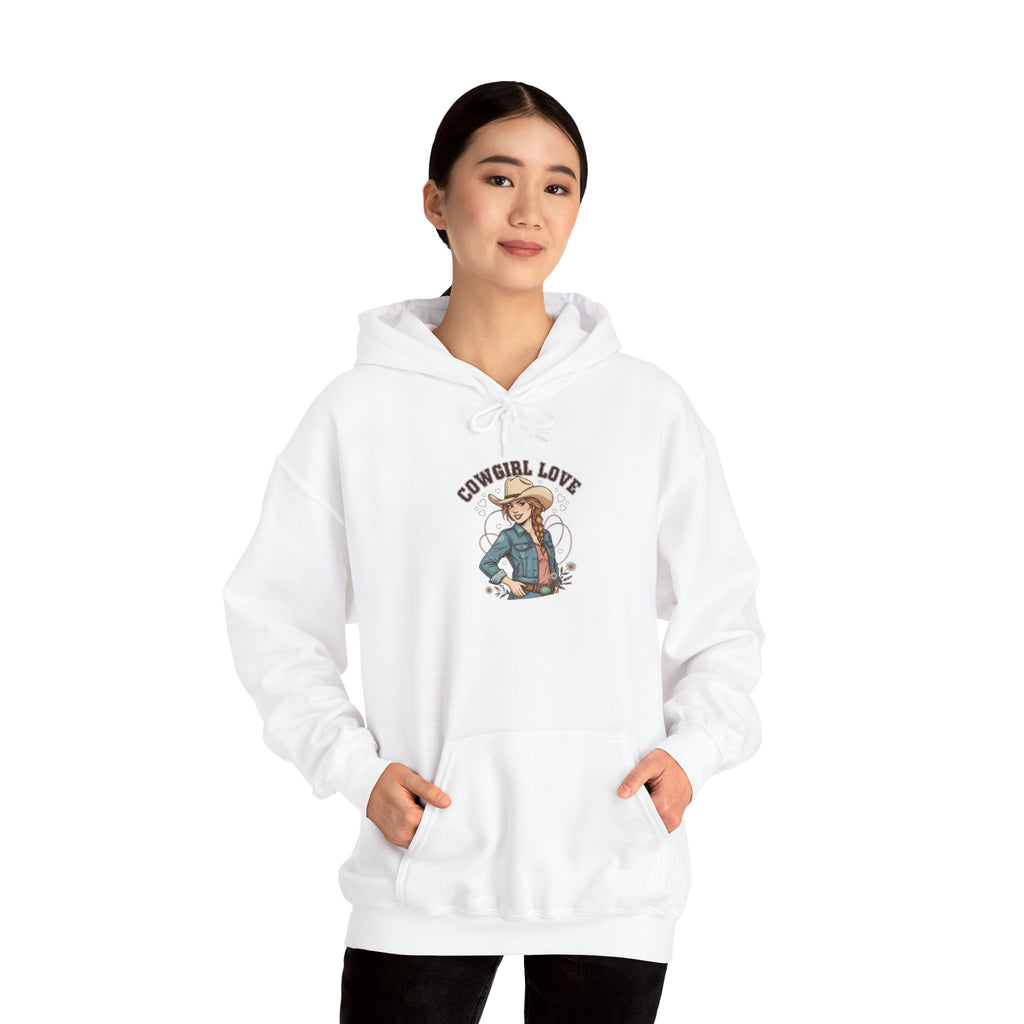 Cowgirl Love Hoodie | Western Valentine, boot heart bandana design