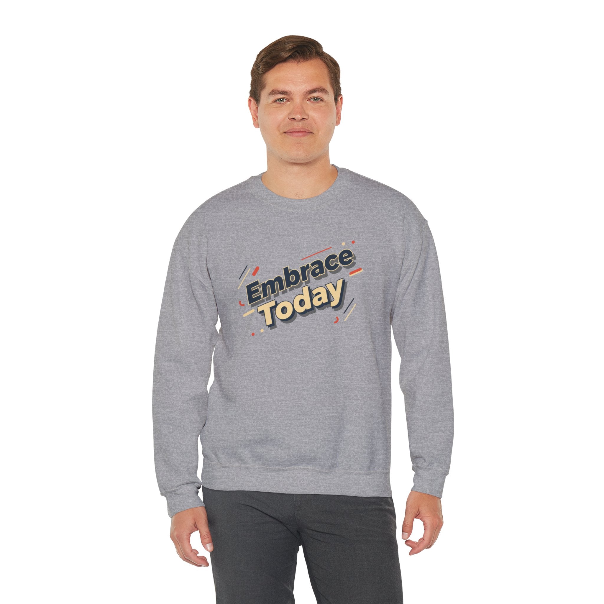 Embrace Today Sweatshirt | shadow typography shirt, 3D simple text