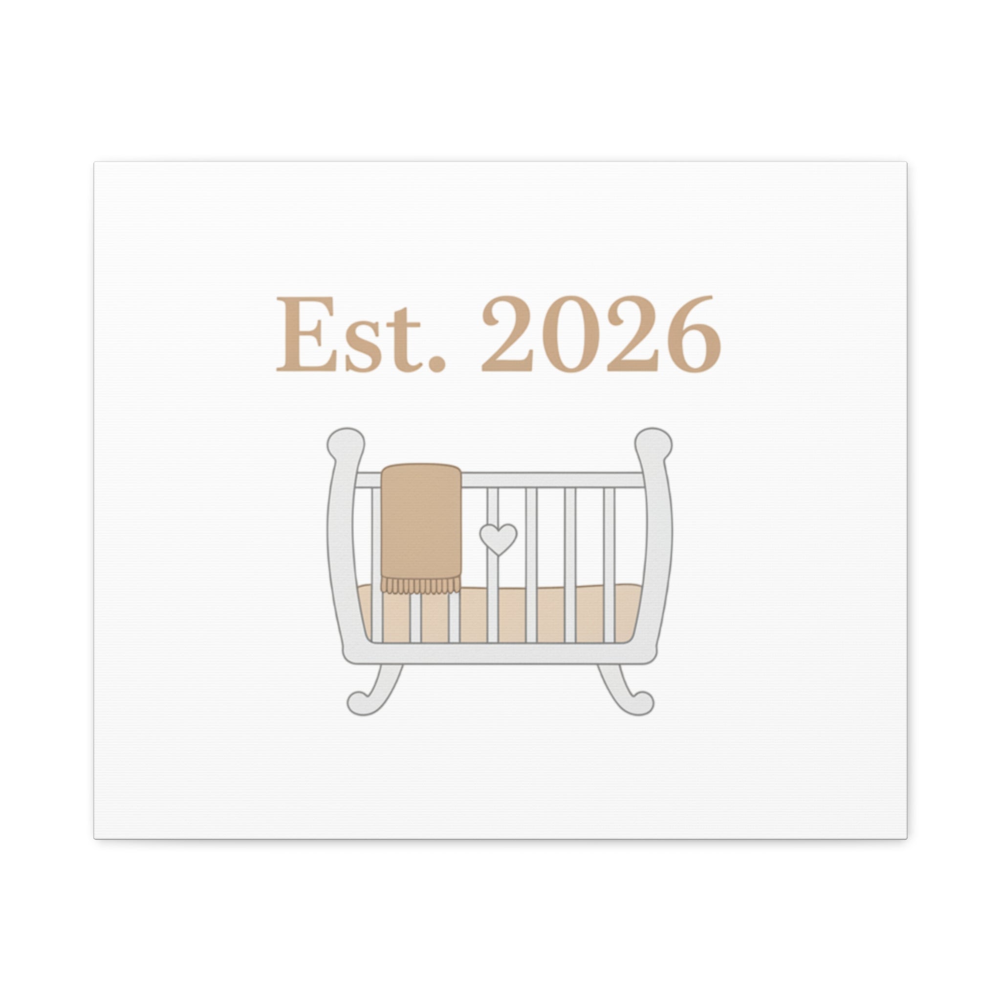 Est. 2026 Crib Canvas | Nursery Wall Art, New Parent Keepsake
