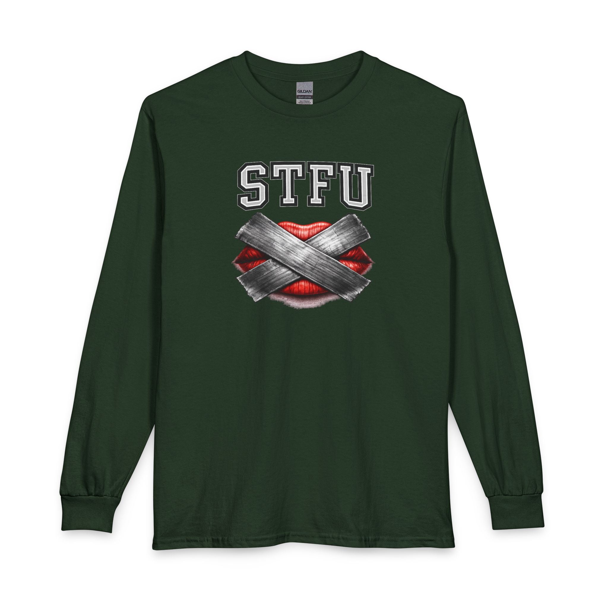STFU Taped Lips Long Sleeve T-Shirt | Censored Graphic