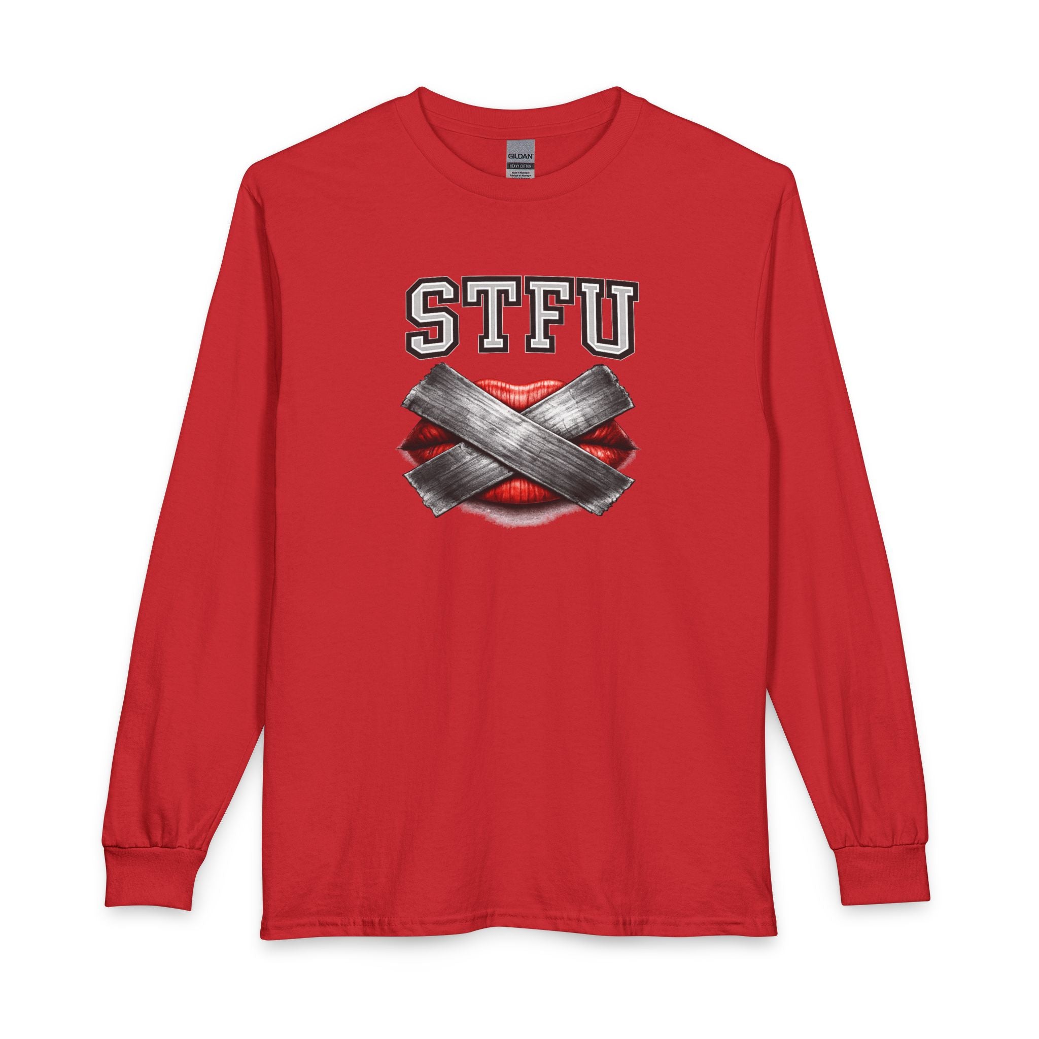 STFU Taped Lips Long Sleeve T-Shirt | Censored Graphic