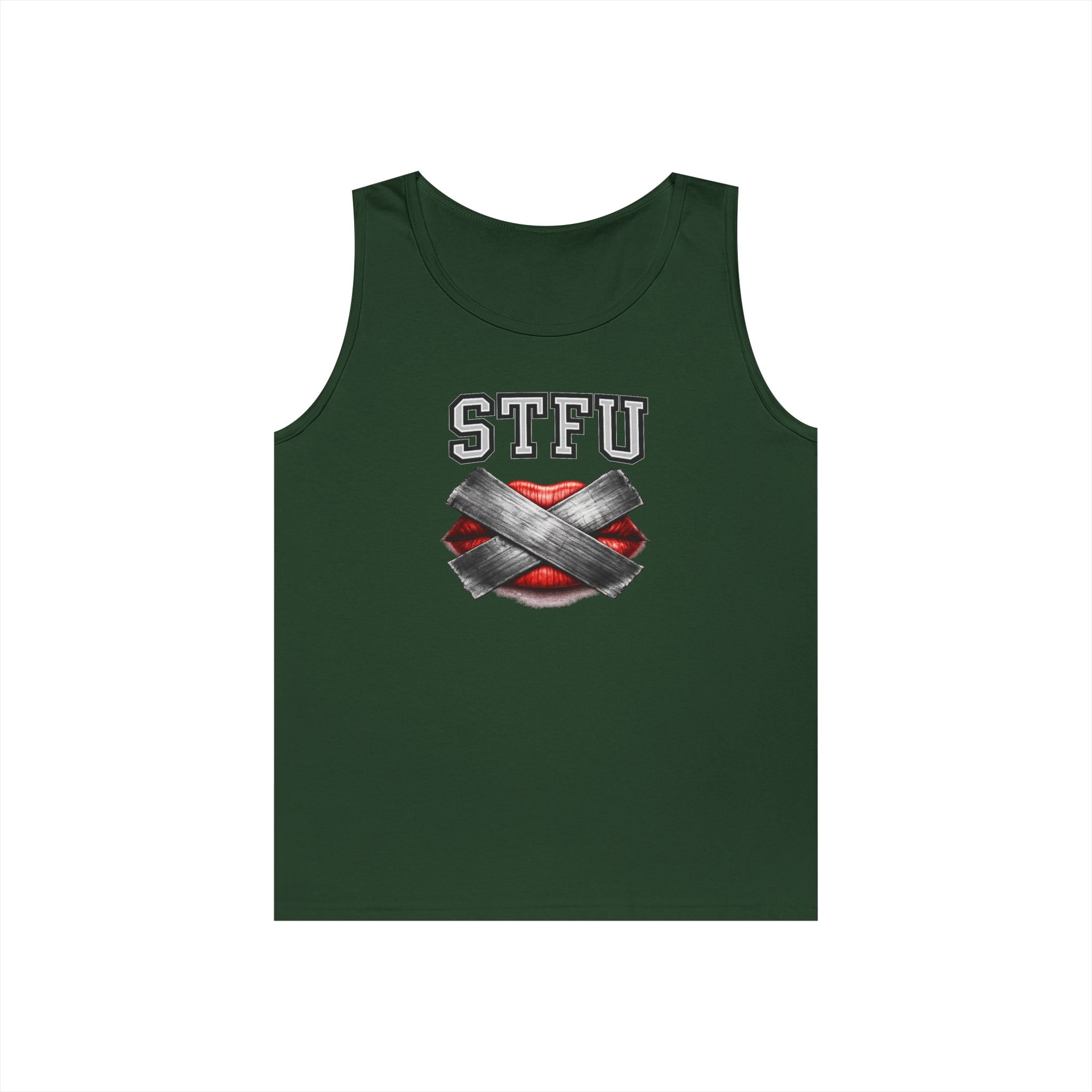 STFU Tape Lips Tank Top | Funny Censored Graphic