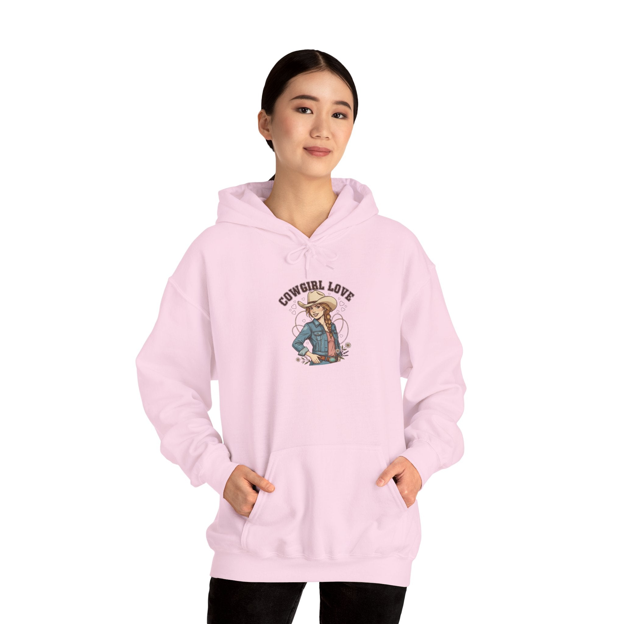 Cowgirl Love Hoodie | Western Valentine, boot heart bandana design